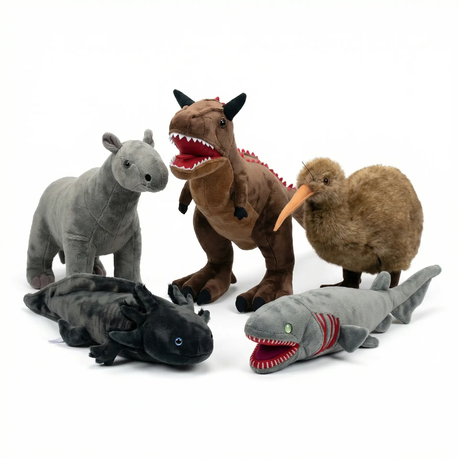 Collection de 5 peluches réalistes Nemeton